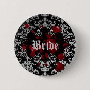 Badge Rond 5 Cm Jeune mariée gothique de mariage de thème de