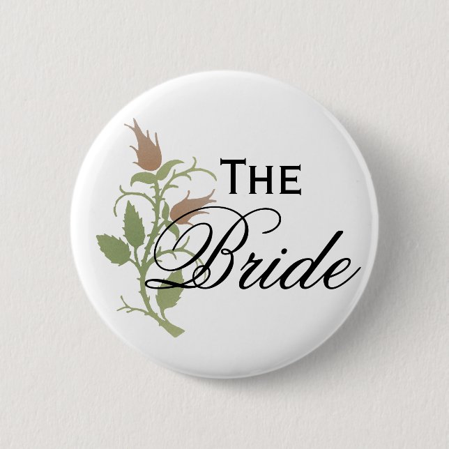 Badge Rond 5 Cm Jeune mariée rose (Devant)