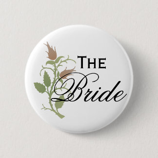 Badge Rond 5 Cm Jeune mariée rose