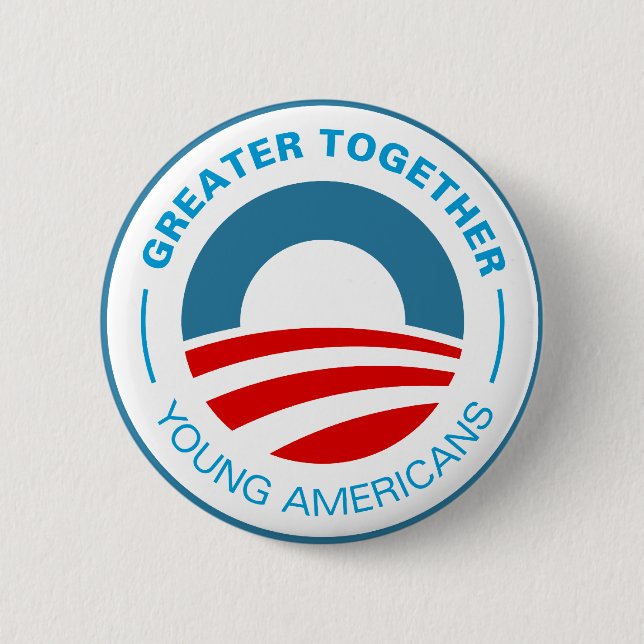 Badge Rond 5 Cm Jeunes Américains pour Obama (Devant)