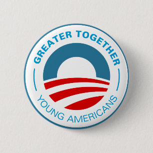 Badge Rond 5 Cm Jeunes Américains pour Obama