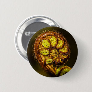 Badge Rond 5 Cm Jeunes Feuilles de Fern