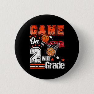 Badge Rond 5 Cm Jeux De Basket De 2E Année Retour À La Seconde Éco