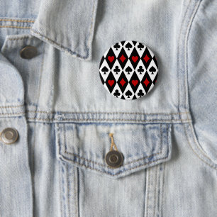 Badge Rond 5 Cm Jeux de hasard Blackjack Joueur de cartes Casino L