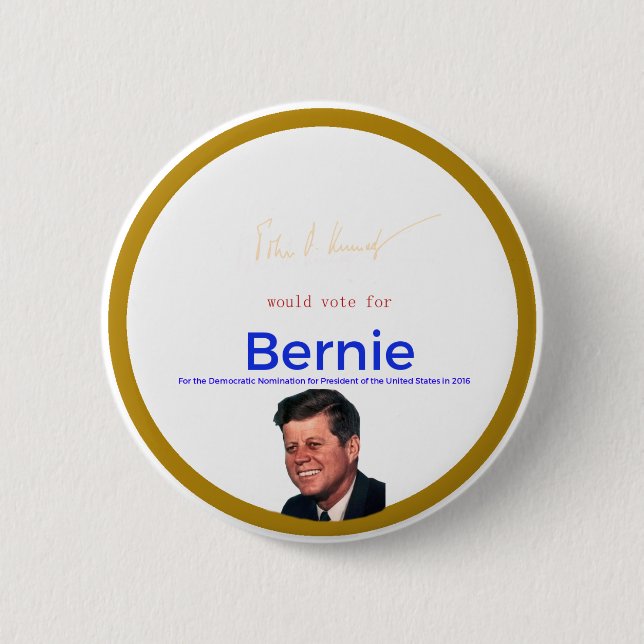 Badge Rond 5 Cm JFK pour des ponceuses de Bernie (Devant)