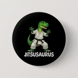 Badge Rond 5 Cm Jitsusaurus Dinosaure Karaté Arts Martiaux Amuseme
