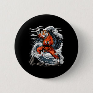 Badge Rond 5 Cm Jiu-Jitsu Tiger Kung Fu Taekwondo Boxe pieds-poing