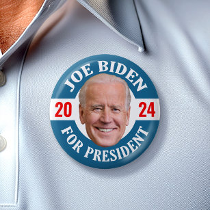 Badge Rond 5 Cm Joe Biden 2024 pour le président Photo Tête flotta