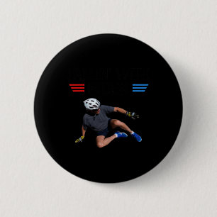 Badge Rond 5 Cm Joe Biden Falling Off Bicycle Biden Vélo Mème Funn