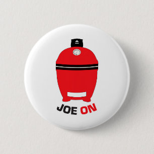 Badge Rond 5 Cm Joe Sur Red Bbq Grilling Faible Et Lent Kamado Cha