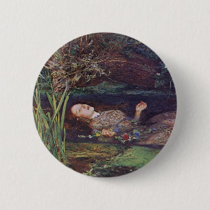 Badge Rond 5 Cm John Everett Millais Ophélie