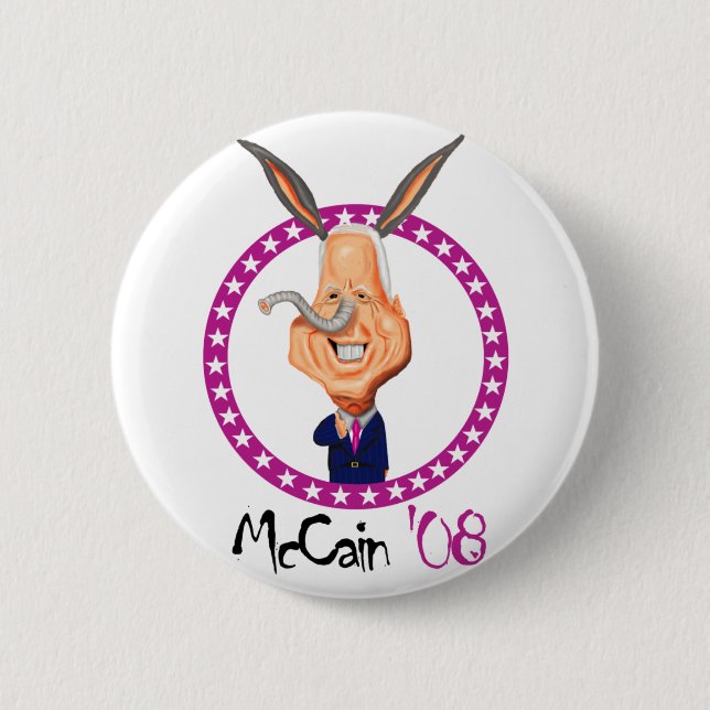 Badge Rond 5 Cm John McCain'08 (Devant)