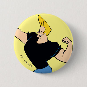 Badge Rond 5 Cm Johnny Bravo Flexing
