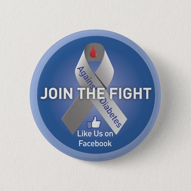 Badge Rond 5 Cm Joignez le combat contre le diabète (Devant)