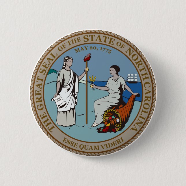Badge Rond 5 Cm Joint d'état de la Caroline du Nord (Devant)