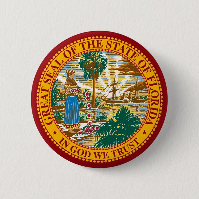 BADGE ROND 5 CM JOINT D'ÉTAT DE LA FLORIDE (Devant)