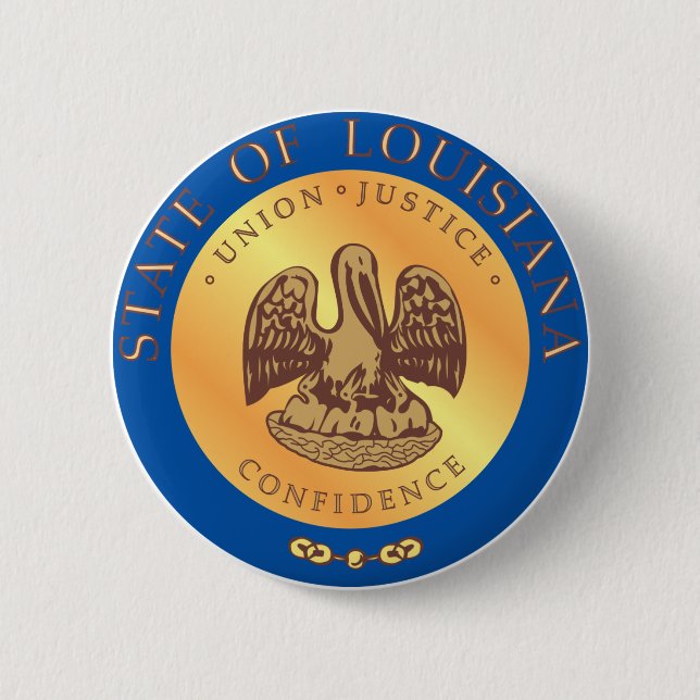 Badge Rond 5 Cm Joint d'état de la Louisiane (Devant)