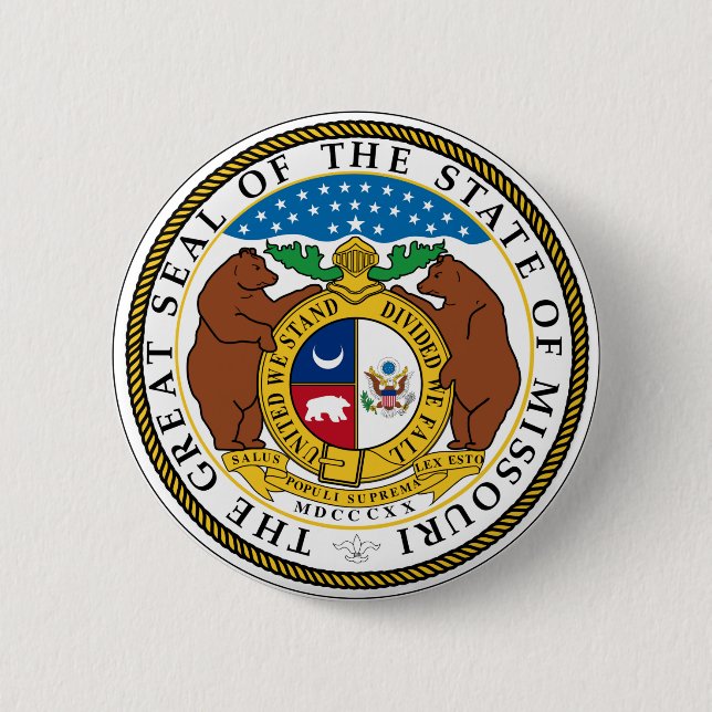 Badge Rond 5 Cm Joint d'état du Missouri (Devant)