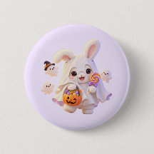 Joli bouton fantôme lapin Halloween