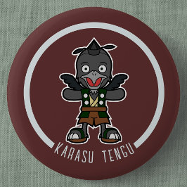 Badge Rond 5 Cm Joli Cartoon Crow Tengu | Yokai japonais