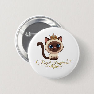 Badge Rond 5 Cm Joli chat siamois royal