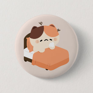 Badge Rond 5 Cm Joli chat Tortie 