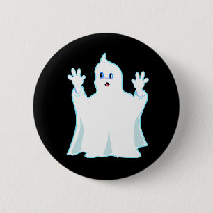Badge Rond 5 Cm Joli Fantôme Roux