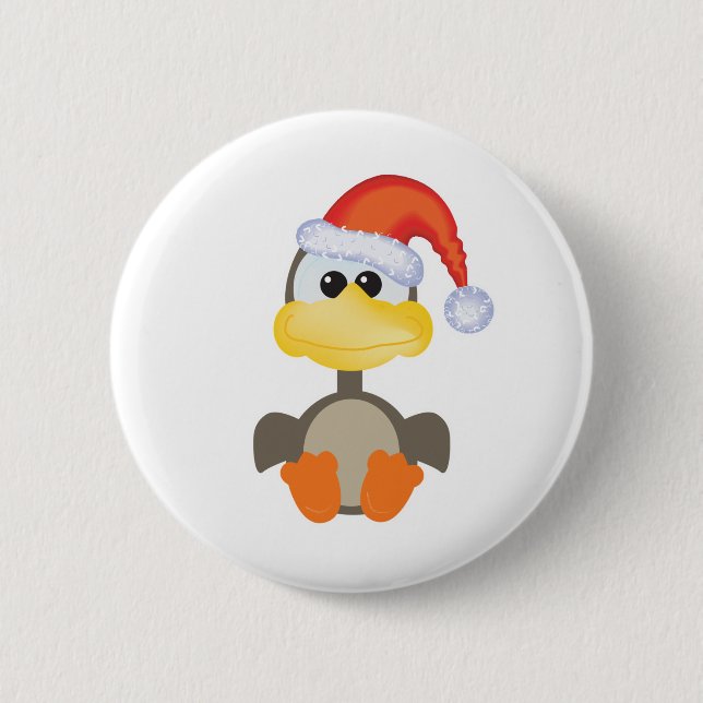 Badge Rond 5 Cm Joli Goofkins Noël oie santa (Devant)