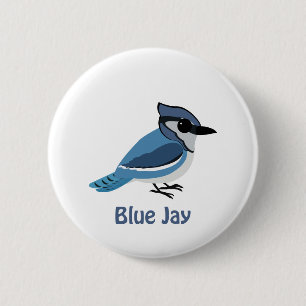 Badge Rond 5 Cm Joli Jay bleu
