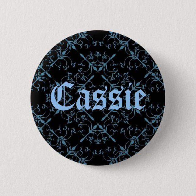 Badge Rond 5 Cm Joli nom bleu (Devant)