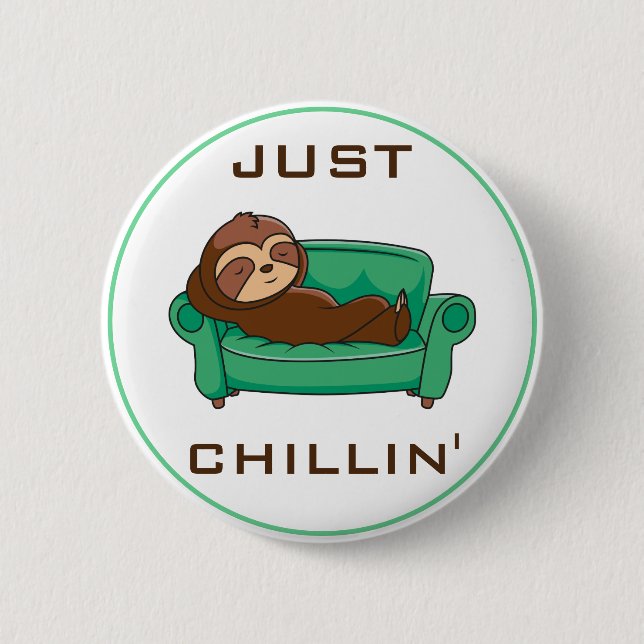 Badge Rond 5 Cm Joli Parfum Lazy Drôle Juste Chillin (Devant)