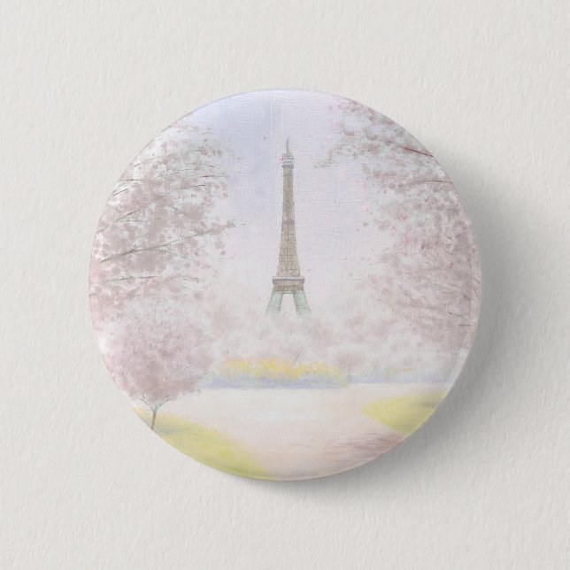 Badge Rond 5 Cm Joli Paris aux pastels (Devant)