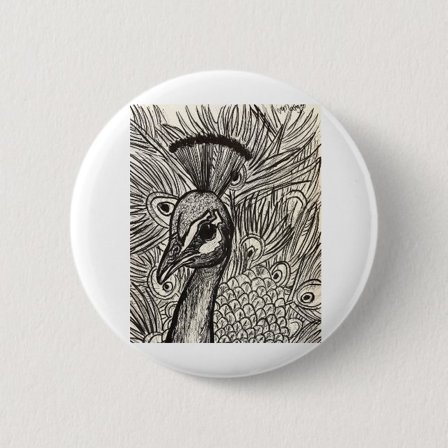 Badge Rond 5 Cm Joli Peacock (Devant)