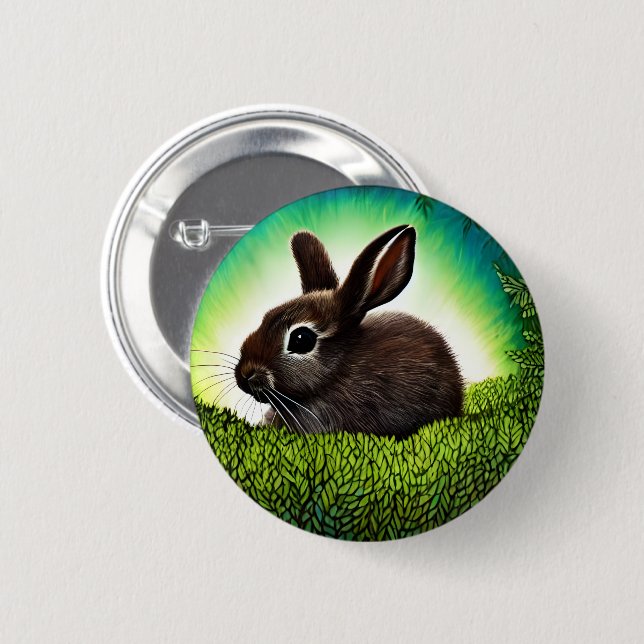 Badge Rond 5 Cm Joli petit livre d'histoires Bunny (Devant & derrière)