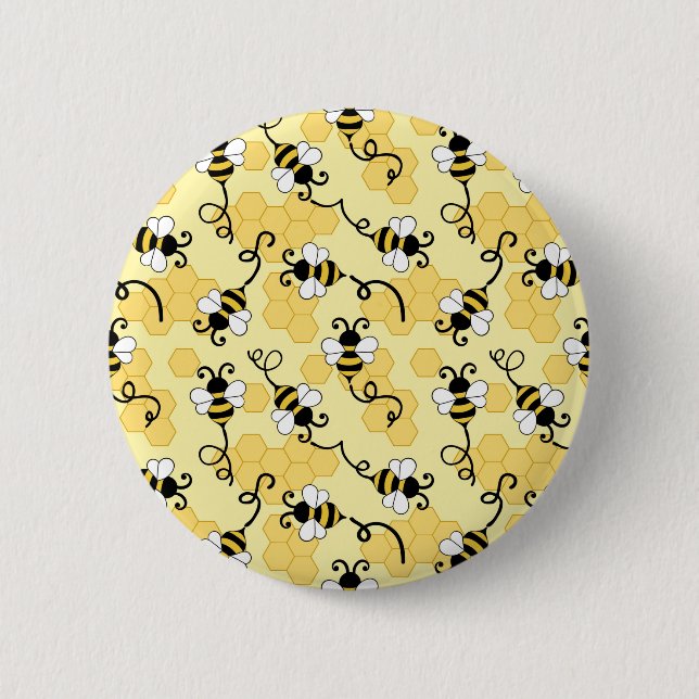 Badge Rond 5 Cm Joli petit motif abeilles (Devant)