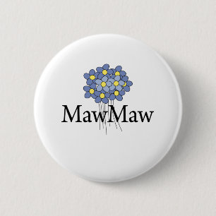 Badge Rond 5 Cm Joli T-shirt Fleur Bleue MawMaw