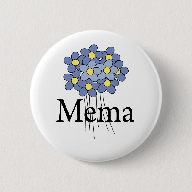 Badge Rond 5 Cm Joli T-shirt Fleur Bleue MeMa (Devant)