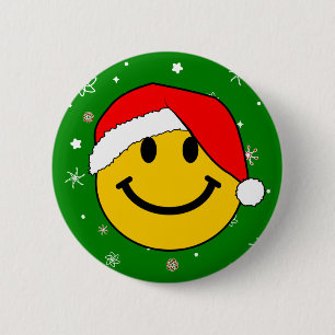 Badge Rond 5 Cm Joli visage de Noël Père Noël
