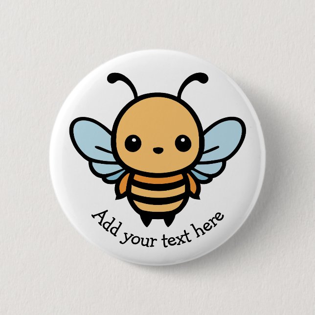 Badge Rond 5 Cm Jolie abeille à dessin animé (Devant)