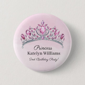 Badge Rond 5 Cm Jolie Anniversaire Princesse Aquarelle Rose