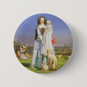 Badge Rond 5 Cm Jolie Baa Lambs par Ford Madox Brown