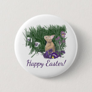Badge Rond 5 Cm Jolie Bunny Souhaits de Pâques de Noël
