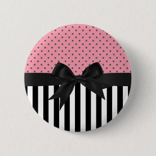 Badge Rond 5 Cm Jolie élégante rayures tendance pois motif