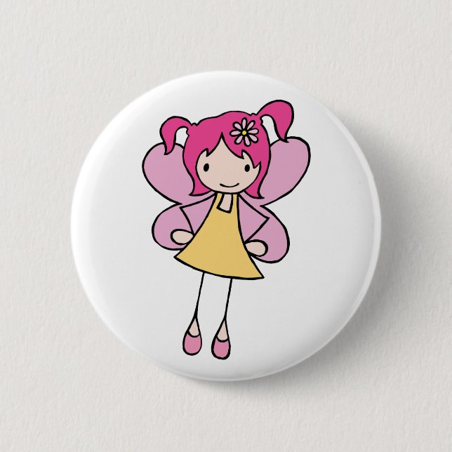 Badge Rond 5 Cm Jolie fée (Devant)