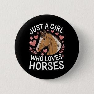 Badge Rond 5 Cm Jolie Fille Cheval Juste Une Fille Qui Aime Les Ch