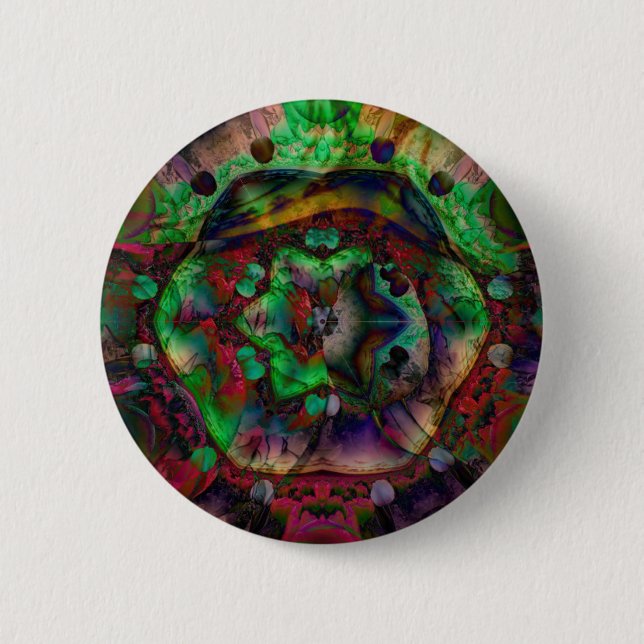 Badge Rond 5 Cm Jolie flambée de fleurs Abstraite (Devant)