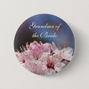 Badge Rond 5 Cm jolie floraison de cerisier rose printanière dans 