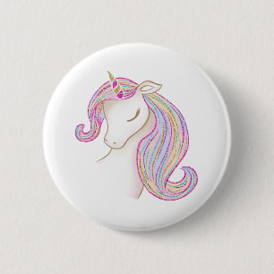 Badge Rond 5 Cm Jolie licorne