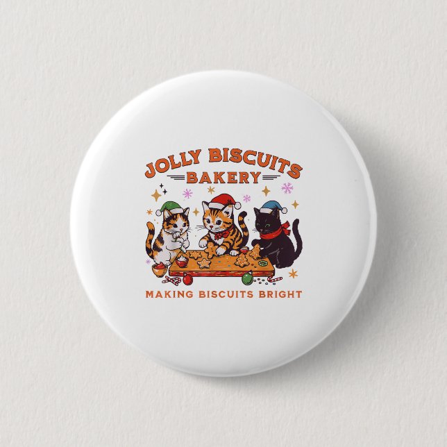 Badge Rond 5 Cm Jolly Christmas Biscuits Bakery Baking Crew Xmas C (Devant)