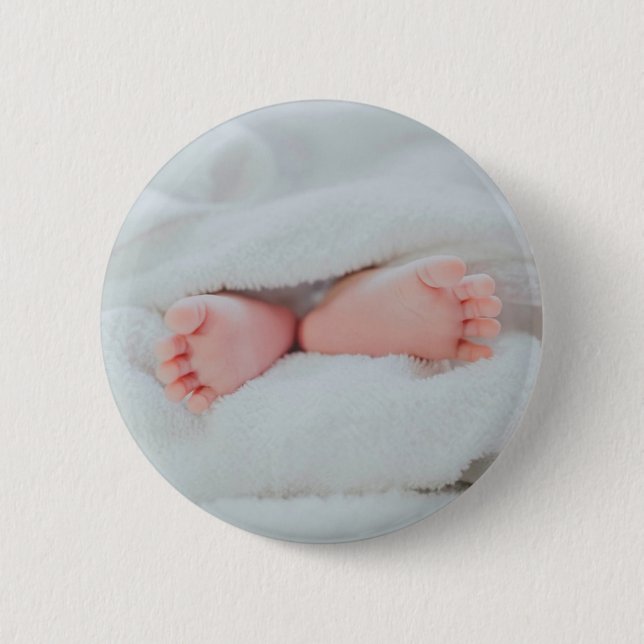 Badge Rond 5 Cm Jortes et pieds mignons pour bébé (Devant)